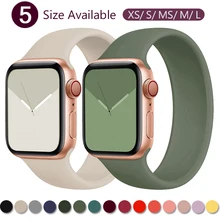 Solo loop Strap for Apple Watch 40mm 44mm 41mm 45mm for iWatch 4/5/6/SE/7 Elastic Belt Silicone for Apple watch band 42mm 38mm