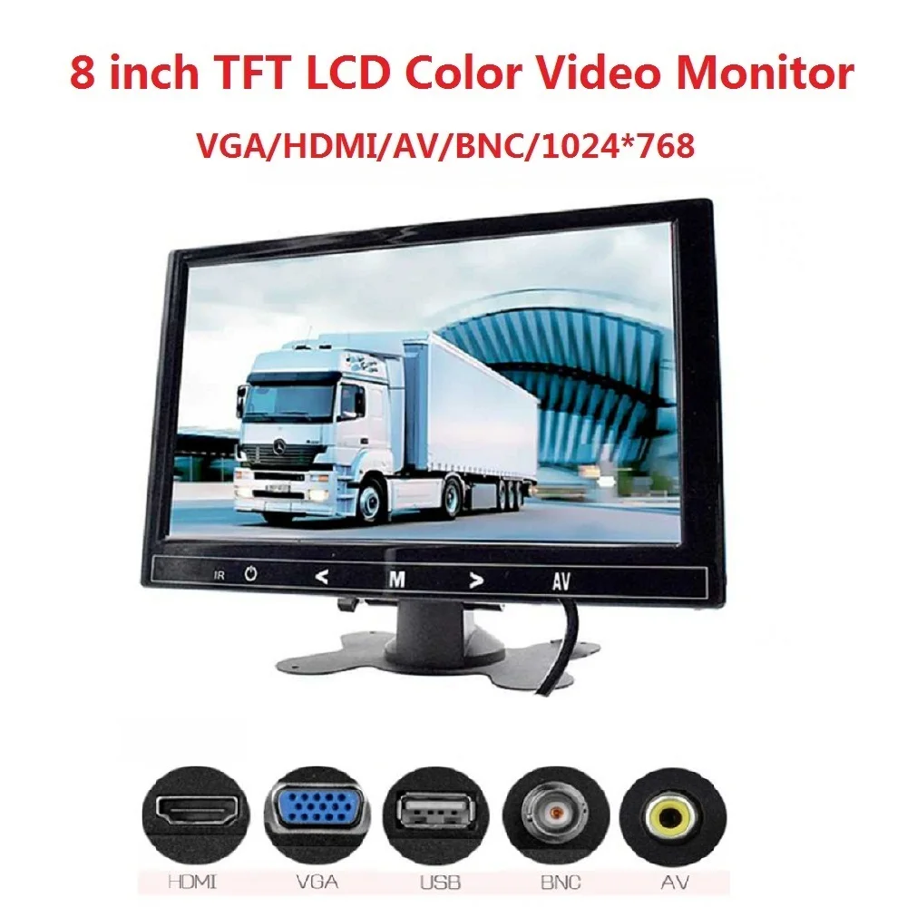 HD 1024*768 4:3 8  Computer & TV Display CCTV Security Surveillance Screen hdmi LCD monitors with HDMI / VGA / Video / Audio db flsun speeder pad 3d printer 7 inch 1024 600p touch screen with accelerometer wifi high speed printing with klipper firmware