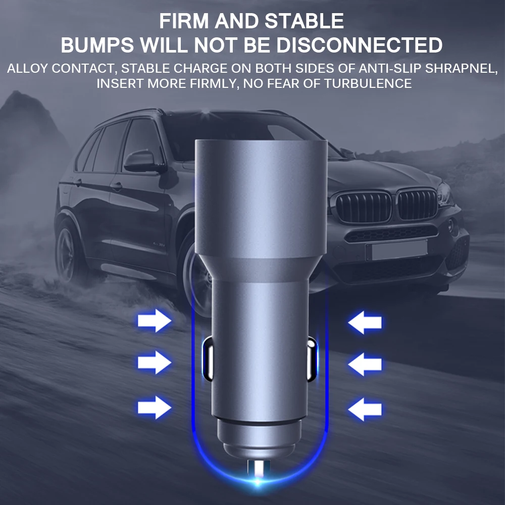Bluetooth 5V 3.4A автомобильное зарядное устройство для музыкального плеера FM Smart control MP3-плеер Dual FC3.0 USB быстрая зарядка алюминиевый сплав Универсальный