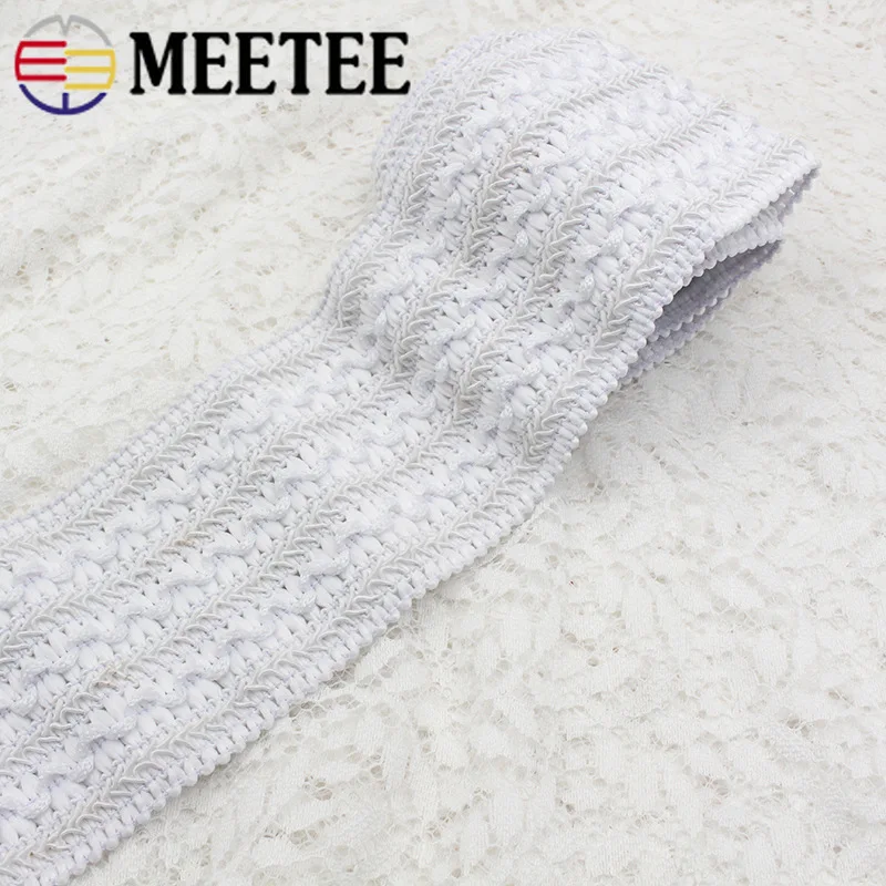 Meetee 4/8 м 7 см плетеные кружевные шорты с эластичным поясом и полиэфира резиновые Эластичная лента тесьма отделкой DIY одежды Декор швейная фурнитура EB026