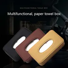 Автомобильный Стайлинг коробка ткани из искусственной кожи Чехол Бумажный держатель аксессуары Личи шаблон авто аксессуары