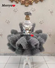 Princess Dress Luxury Beaded Flower Girl Dresses For Wedding Ruffles First Communion Dress Cute Baby Party Dresss