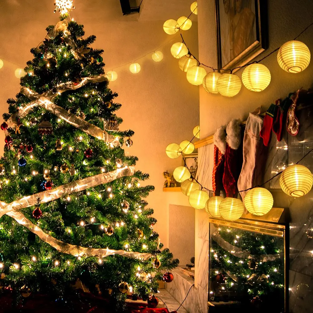 

20/30 LED Solar Lantern String Lights Outdoor Solar Fairy Globe Christmas Holiday Decor Light for Party Wedding Patio