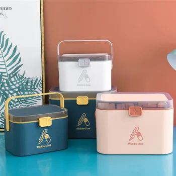 

medical box household Large capacity medical first aid kit Medical care multi-storey Drug emergency storage box travel trunk