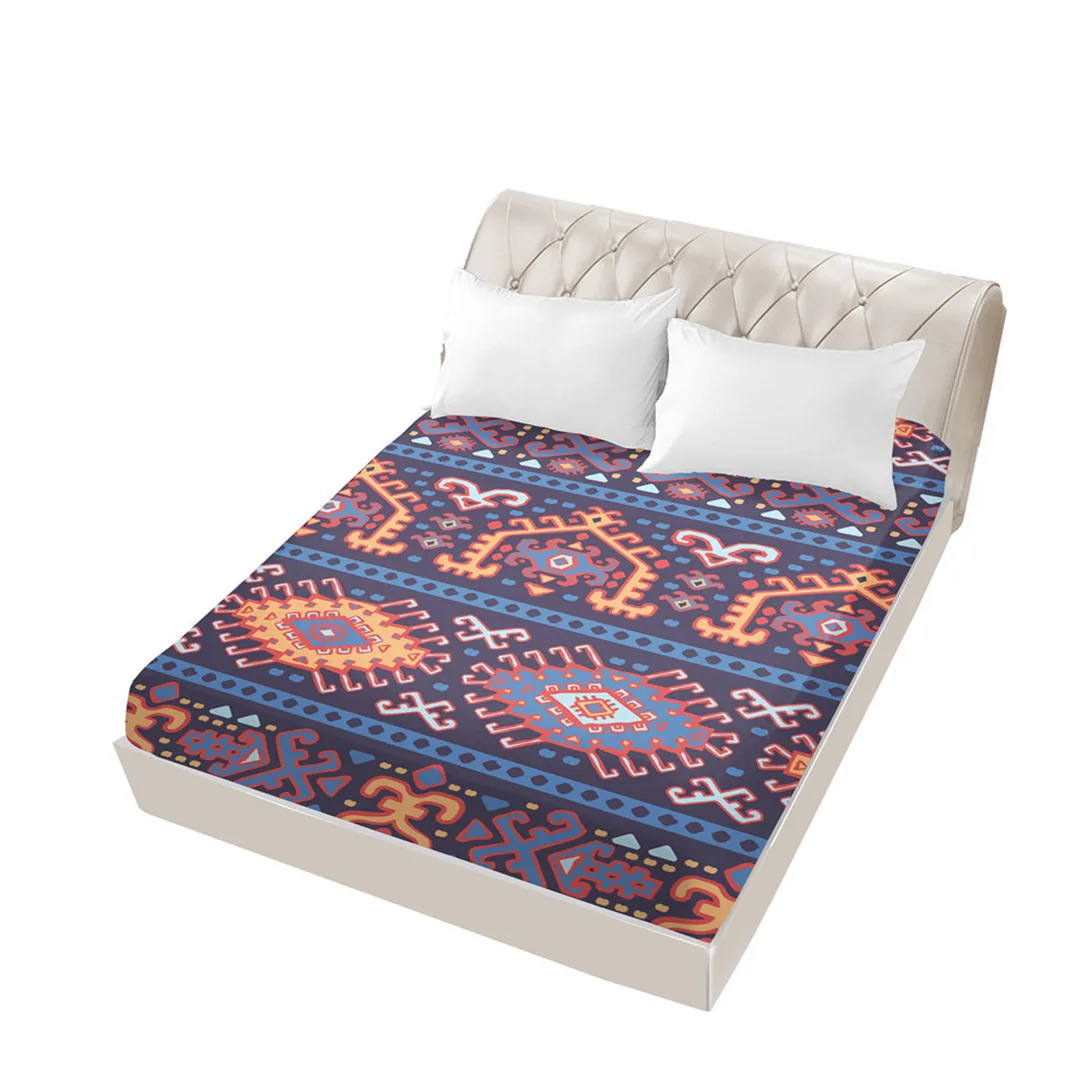 Boho простыня на резинке, Boho простыня на резинке с 12 дюймовым глубоким карманом, не мнется, мягкая и удобная простыня на кровать - Цвет: 16