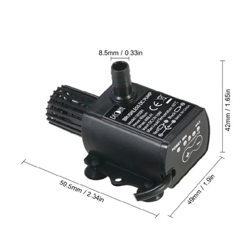 USB мини погружной насос DC12V 10 Вт функция регулировки потока 400л/ч Лифт 4,5 м