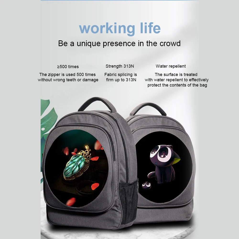Edição de Imagem Display Holográfico Publicidade Luz Personalizado Vídeo Projetor Bluetooth Bolsa Móvel 3d Led fã 10 3d display holográfico led fã publicidade luz