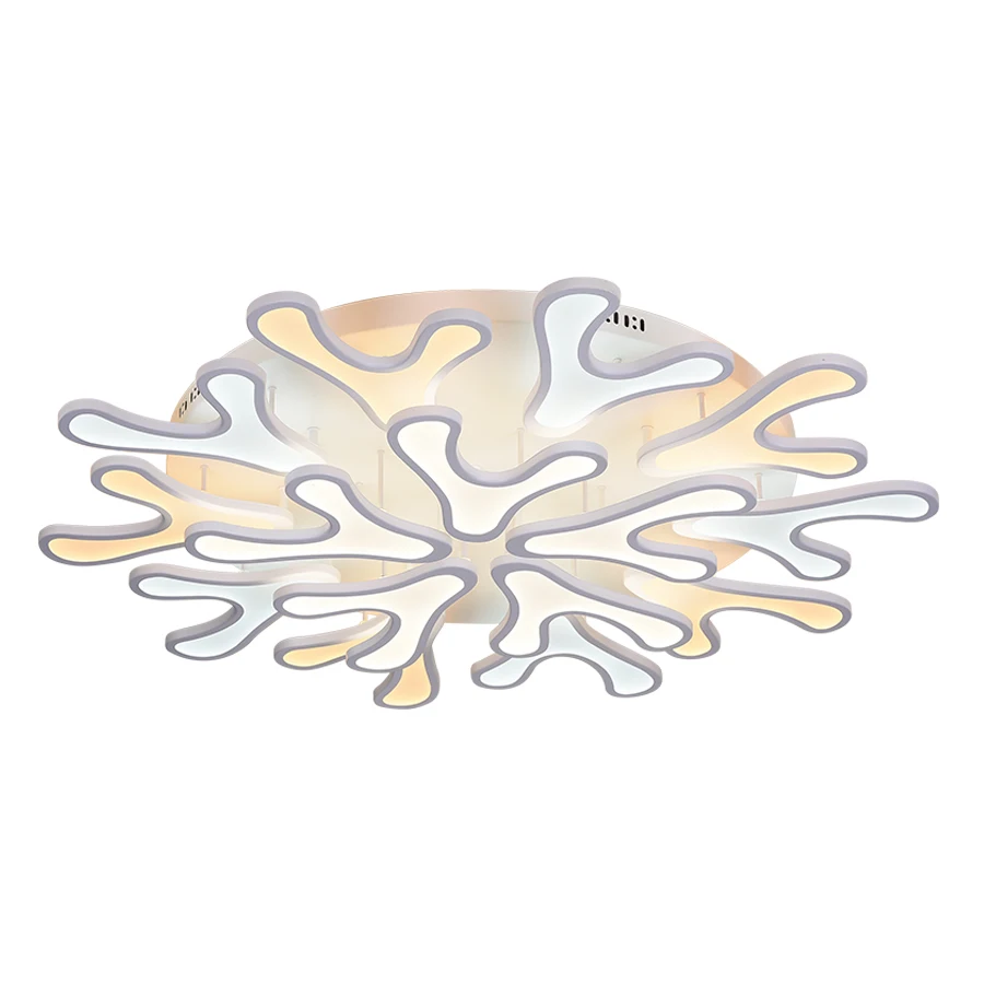 Современная светодиодная люстра с дистанционным управлением, акриловые светильники для гостиной, спальни, домашнего освещения, потолочные светильники - Цвет корпуса: 15head