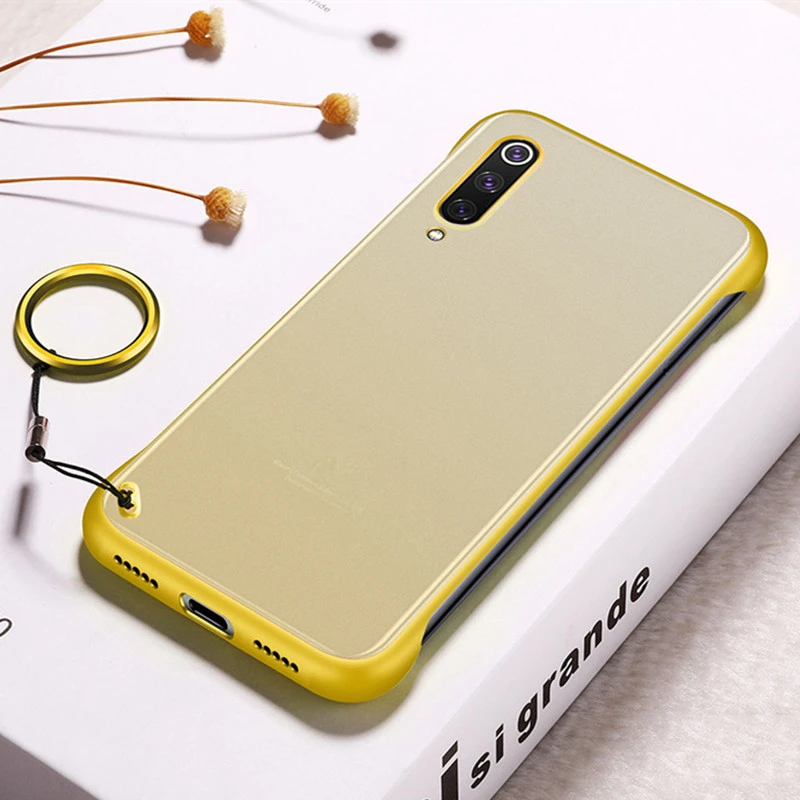Безрамное Жесткий для задней панели чехол для OPPO A7 A1K A3S A7X F9 F11 Pro Рино 2 Z Рено 10X зум Realme 1 2 X C2 3 5 Pro Чехол для пальца кольцо - Цвет: Yellow
