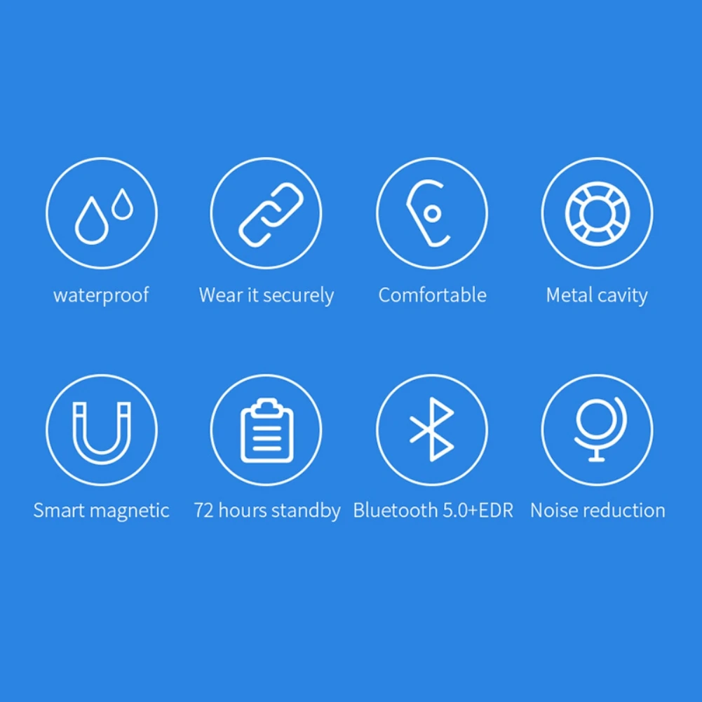 Bluetooth 5,0 Наушники Спортивные Беспроводные магнитные Bluetooth гарнитура Handsfree Наушники с микрофоном вкладыши для huawei Xiaomi samsung Новинка