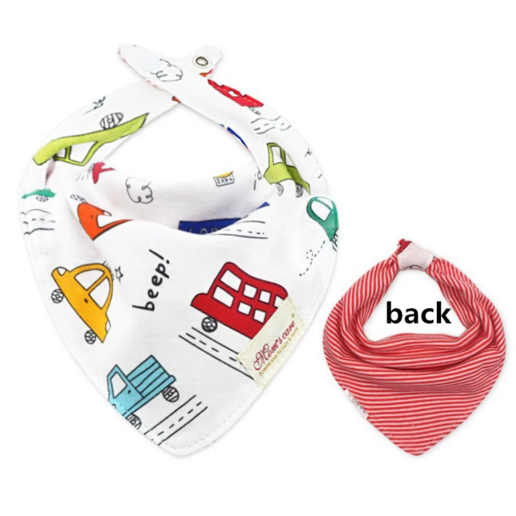 New Baby Bibs  Baby Smock Newborn Burp Cloths Cartoon Embroidery Baby Stuff 2 Sides Use Cotton Bandana Bibs Baby things