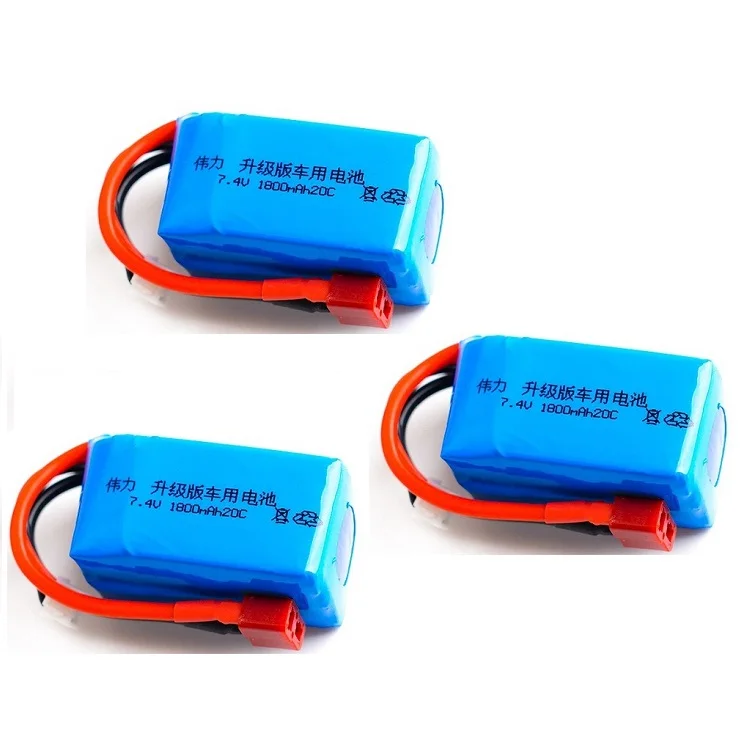 YUKALA 7,4 В 1800 мАч 2S 20C Lipo сменная батарейка Max 40C для Wltoys A959-b A969-b A979-b K929-B RC автомобилей запчасти 7,4 V 1800 мА-ч - Цвет: Зеленый
