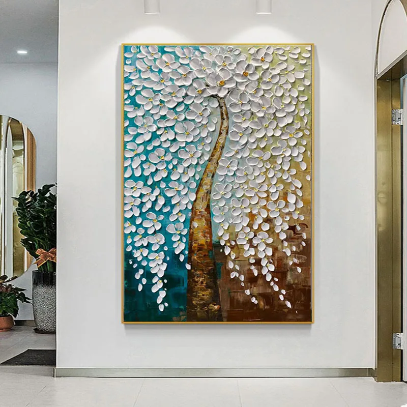 

Абстрактная Настенная картина с ножом, 3D рисунок цветов, настенное искусство, домашний декор, картина для современной гостиной на холсте без рамки в подарок