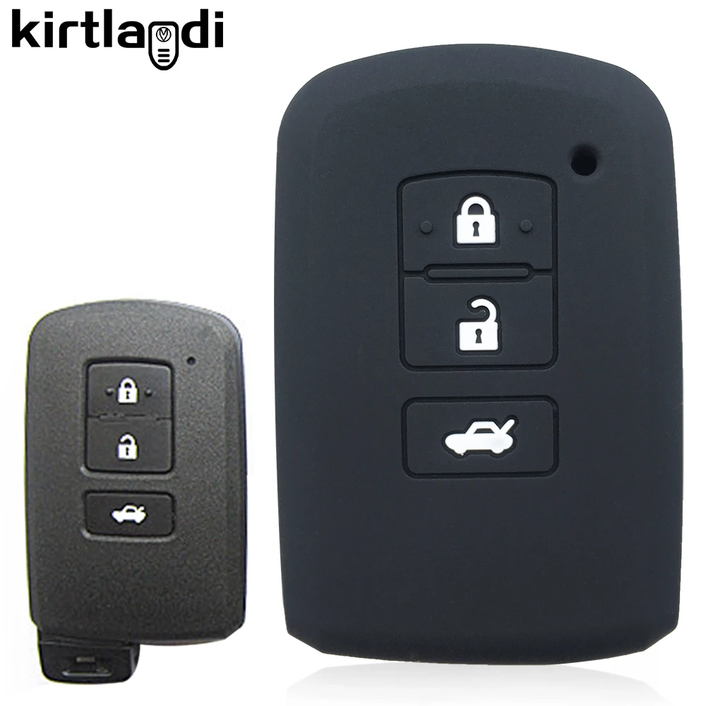 Key Case Cover Key Case Car Key Shell Kirtlandi Silicone Car Holder Shell for Toyota Yaris Hybrid Auris RAV4 Camry 55 2012-2/3 Button Key Fob