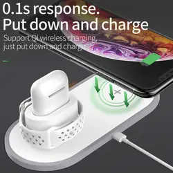 3 In1 QI Беспроводной Зарядное устройство Док-станция Быстрая зарядка для iPhone наушники Apple Watch VDX99
