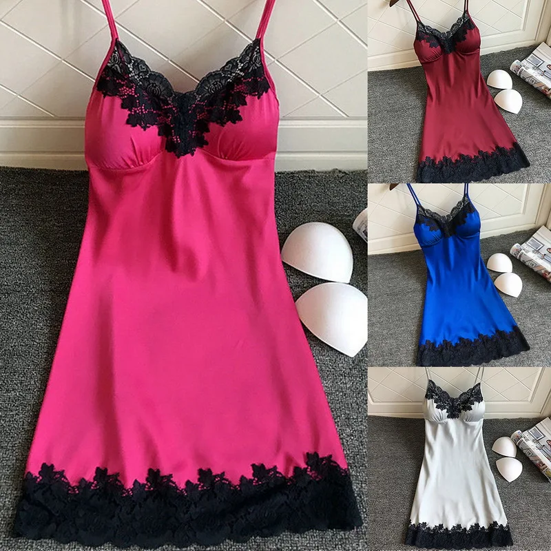 Summer Suspenders Pajamas To Wear Sexy Home Wearing A Woman Mini Dress Sleepwear Sexy Lingerie Nightwear Solid Color Sleepwear