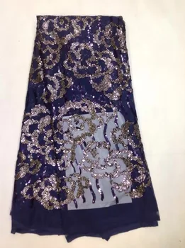 

Latest French Laces 2018 African French Lace Fabric High Quality Black Big Sequins Lace Fabric For Nigerian Wedding JL1111