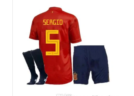 19 20 испанские футбольные майки PIQUE SERGIO A. INIESTA MORATA KOKE ramos ASENSIO SILVA ISCO комплект для взрослых+ носки Джерси - Цвет: shirt