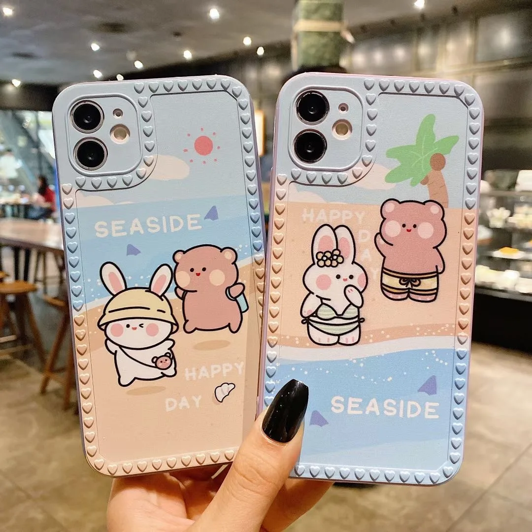 Creative Cartoon Cute Silicone Elastic Soft Case For IPhone 12 11 Pro Mini XR X XS Max 7 8 SE 2020 6 6s Plus Original Cover