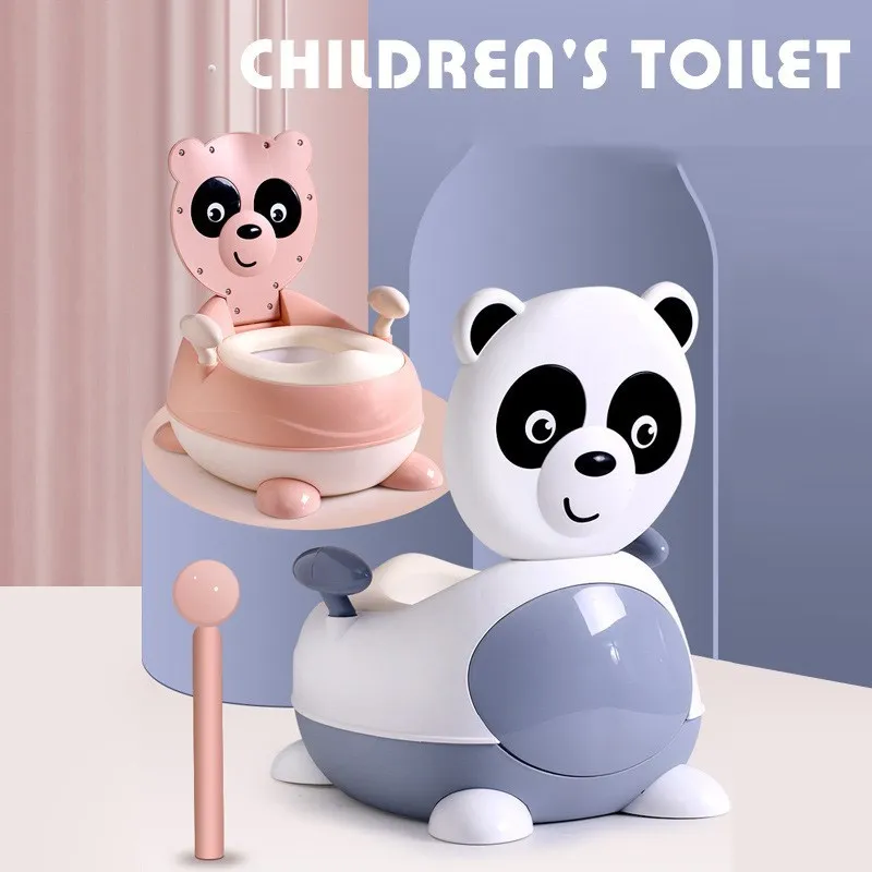 Orinal de Panda adorable para bebé, asiento de inodoro de entrenamiento, urinario portátil, con respaldo suave, silla