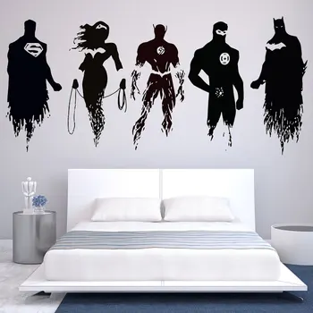 

Justice League Batman Superman Flash Applique Wall Art Sticker Picture Car DC Comics, Boy Room Home Living Room Decor,