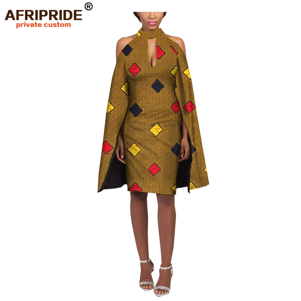 Летнее женское платье AFRIPRIDE индивидуальное Новое Стильное Хлопковое платье длиной до колена с открытыми плечами и широкими рукавами A722569 - Цвет: 360j