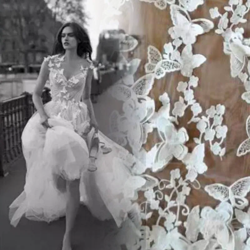 LFY последняя белая бабочка невесты свадебное платье тюль вышивка кружевная ткань для игл Рабочая Ткань платье