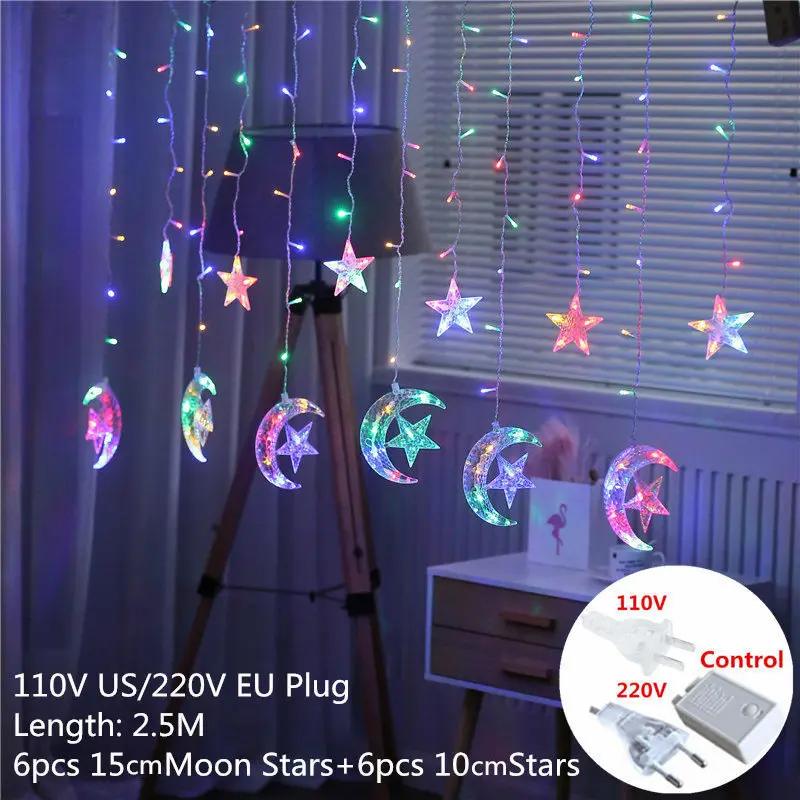 yuexing Colorful 3 м X 3 м 300 Светодиодная лампа для занавесок Романтические Рождественские украшения для дома Navidad Новогоднее украшение гирлянда Natale Natal - Цвет: yuexing Colorful