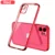 Luxury Plating Square Frame Silicone Transparent Case on For iPhone 11 12 13 Pro Max Mini X XR 7 8 Plus SE Clear Back Cover 11