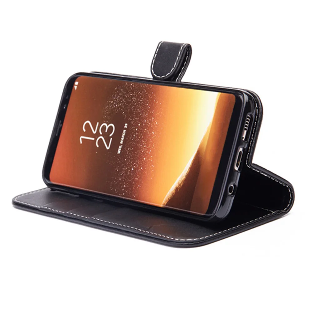 

With Card Pocket Kickstand Leather Wallet Card Flip Case Protector Cover Black For Samsung Galaxy Note 10 Mobile phone Case