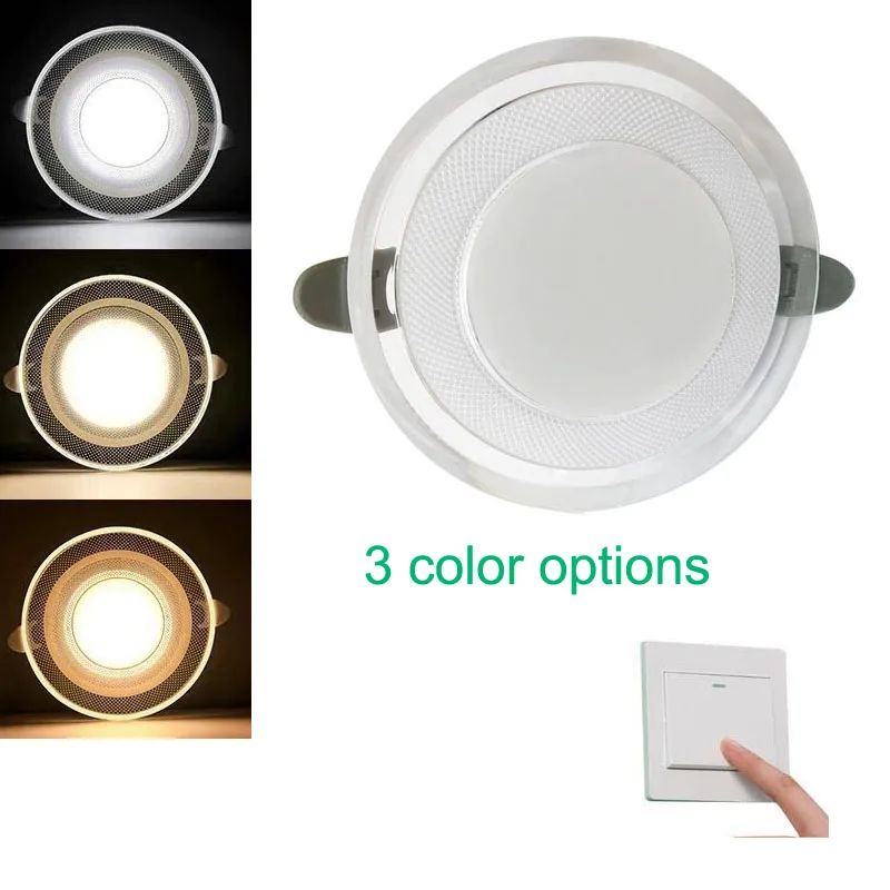 panel ceiling lights 3color LED Downlight 230V 5W 7W 9W 12W 15W Recessed LED Spot Lighting Bedroom Kitchen bathroom Indoor led down light lamp flat panel led lights