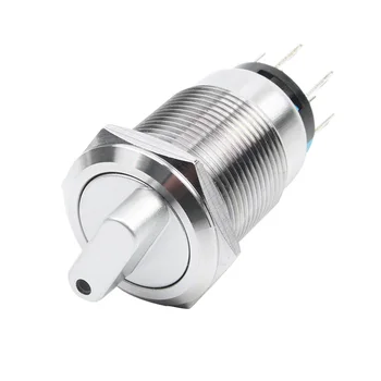 

19mm 22mm metal knob rotary button no lamp with lamp, second gear, three gear selection button switch 1NO 1NC 2NO 2NC
