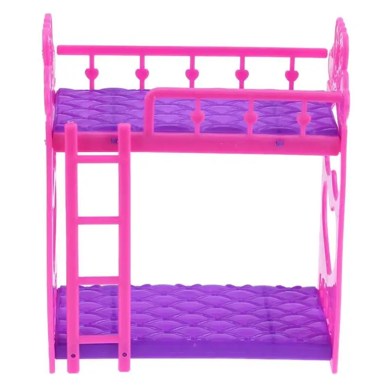 7pcs Cute Dolls House Furniture Plastic Bunk Bed Play House Toys Girl Gift 7pcs Cute Dolls House Furniture Plastic Bunk Bed Play House Toys Girl Gift