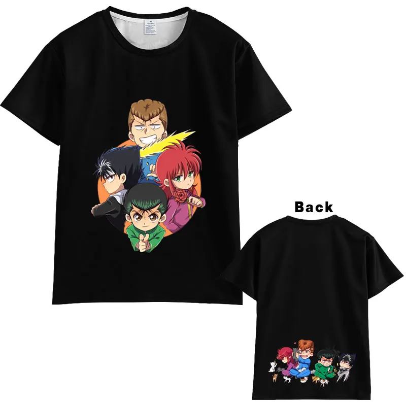 Японское аниме YuYu Hakusho Футболка мужская женская с коротким рукавом летнее платье мультфильм yu hakusho топы унисекс Harajuku футболка