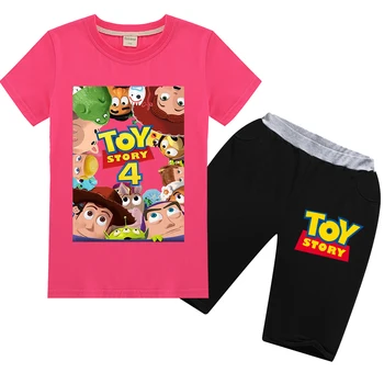 

Toddler Boys Clothes Cartoon Toy Story T Shirt Short Pant Suits Kids T Shirts Pants Suit Girls Summer Tops+shorts Sets Clothing