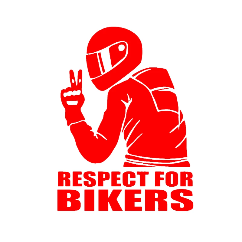 14x19 см Автомобильная наклейка s Respect for Bikers наклейка на Авто Виниловая забавная 3D наклейка s и Переводные картинки для автомобиля мотоцикла украшение для укладки - Название цвета: Reflective Red