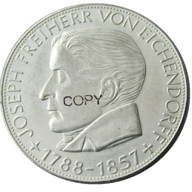 Германия(ФРС) 5 Mark 1957 J Посеребренная Имитация монеты - Цвет: NEW COLOR