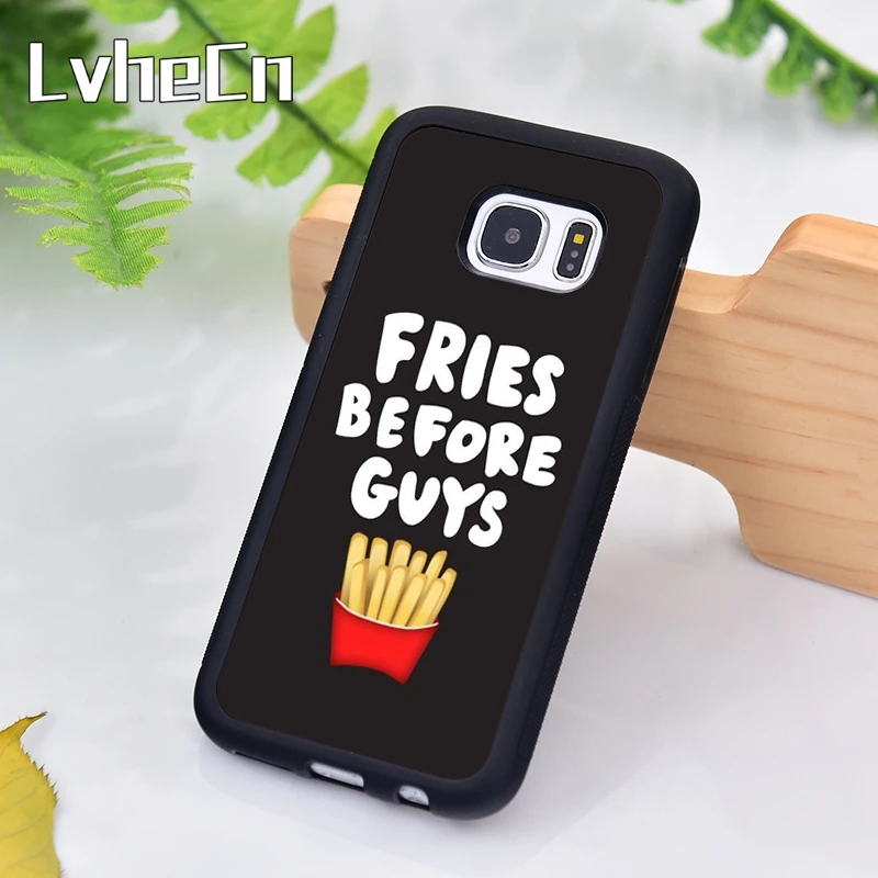 LvheCn надпись &quotFries Before Guys&quot чехол для телефона samsung Galaxy S9 S8 S10 рlus Lite S6 S7 край S5 Note 7 8 9