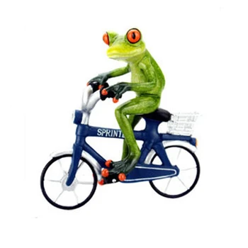 

3D Mini Craft Resin Creative Riding Frog Model Figurine Cute Cartoon Frog Home Office Tabletop Decor Gift Birthday Present