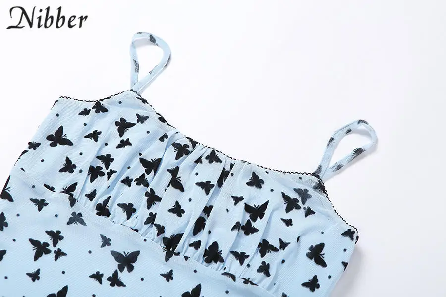 Nibber cute Harajuku style Butterfly pattern sling dress for women 2020 hot High-quality streetwear cansual bodycon mini dresses