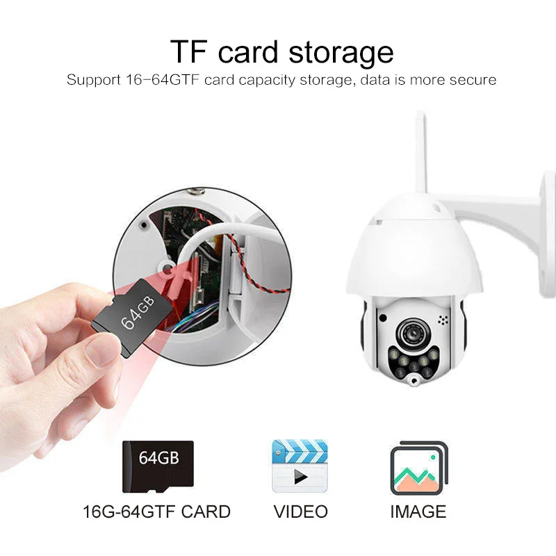 1080P 7LED PTZ Mini WIFI Outdoor Dome Home Security IP Camera Wireless HD 2MP CCTV Onvif Waterproof - 4.00041E+12  1080P 7LED PTZ Mini WIFI Outdoor Dome Home Security IP Camera Wireless HD 2MP CCTV Onvif Waterproof - 4.00041E+12