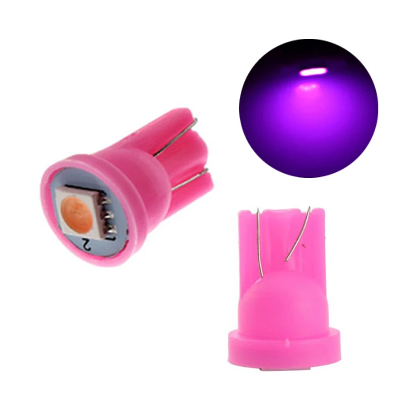 

50Pcs Auto Purple T10 5050 1SMD LED Bulbs For Car Clearance Lamps Instrument Lights Dome Trunk License Plate Lights 12V