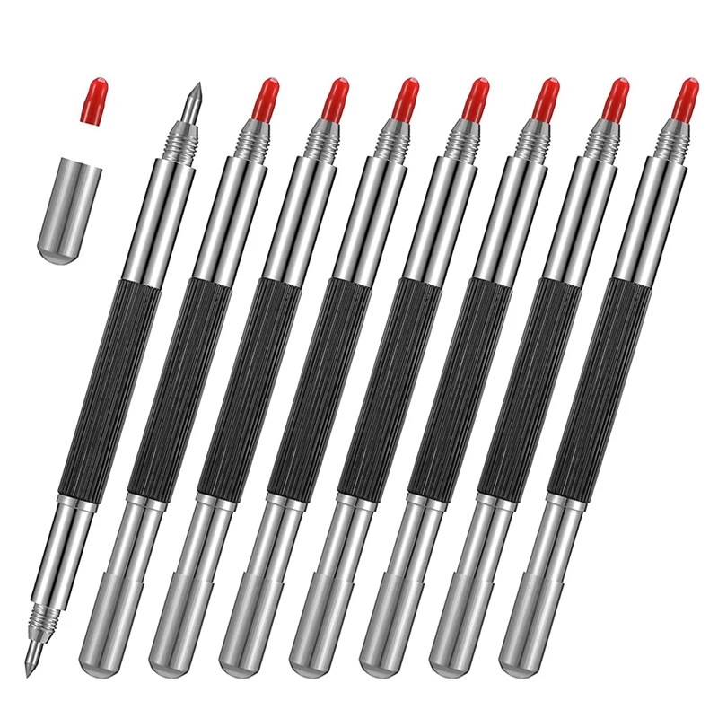 Pen-Like Glass Scriber with Carbide Head and Steel Handle for Glass Etching 