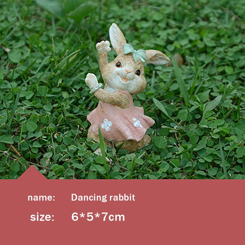 Садоводство кролик украшение фигурки автомобиль полимерный микро-пейзаж подарок Пасхальная коллекция скульптура животное - Цвет: S