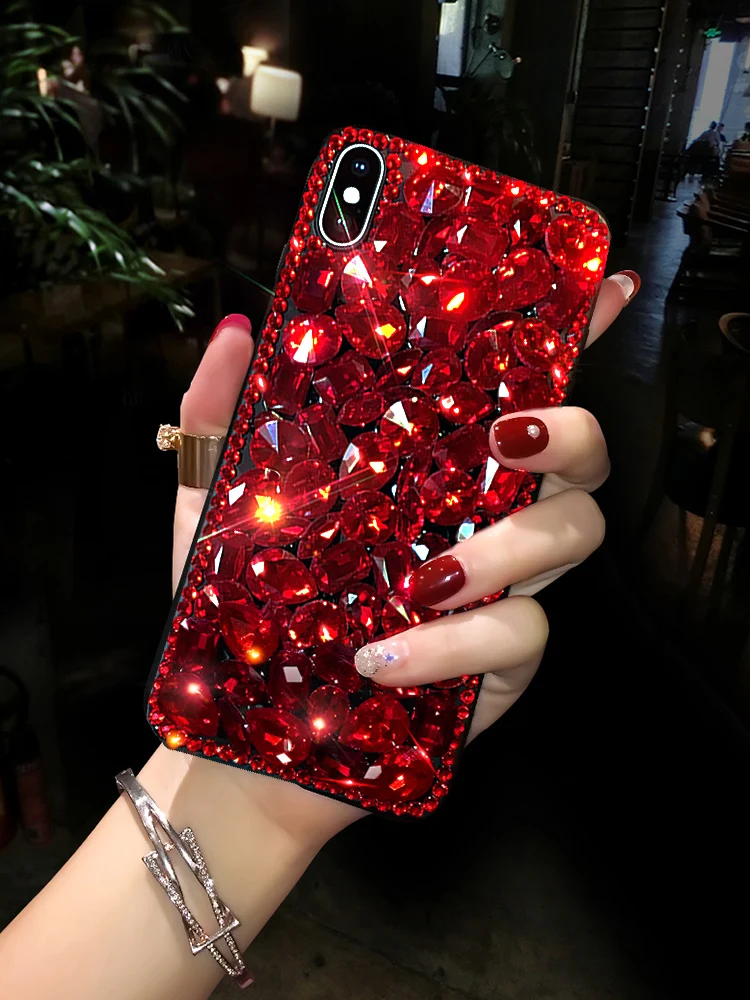 Применимо к Xiaomi Mi Redmi 6 S2 Y2 Note6 7 8t Pro 8A S3 Y3 K30 красные модные Алмазный чехол для