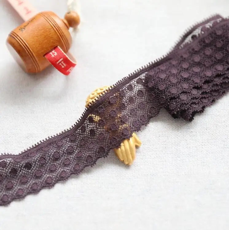 purple 5 метров мягкая эластичная кружевная лента DIY для пошива швейных изделий материал ручной работы Черная фиолетовая розовая кружевная отделка Аксессуары для одежды - Цвет: purple