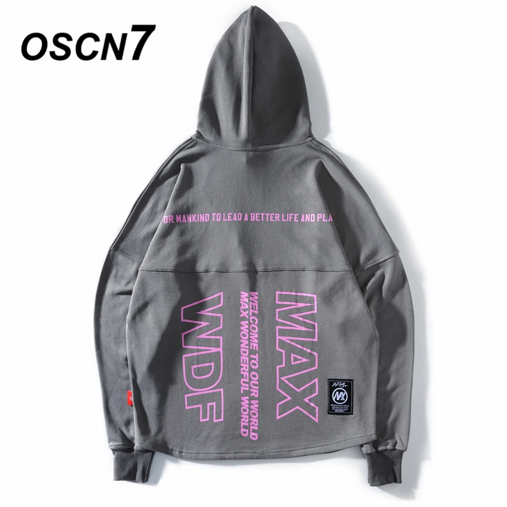 OSCN7 High Street мужские толстовки с принтом брендовая одежда зимняя Японская уличная хараджуку свитшот с капюшоном для мужчин s B0458