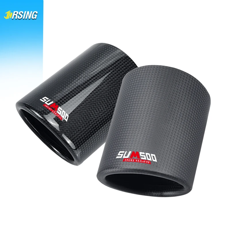hight quality sumsoo Car Universal Case Matt Glossy Exhaust Tip housing curl Carbon Fiber Exhaust Muffler Pipe Cover