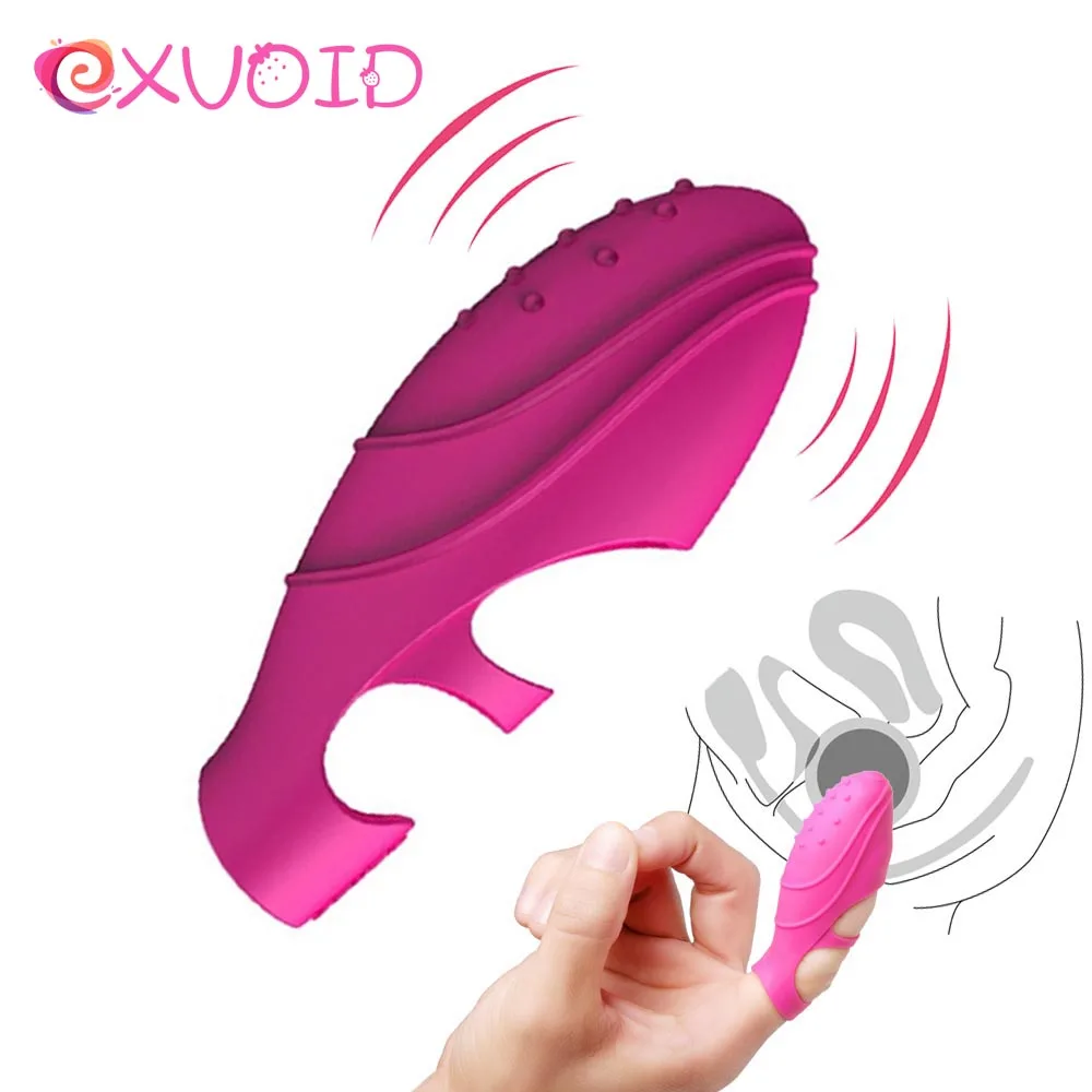 EXVOID пальцевой Вибратор Интимные Игрушки для женщин Лесбийский Вибраторы языка