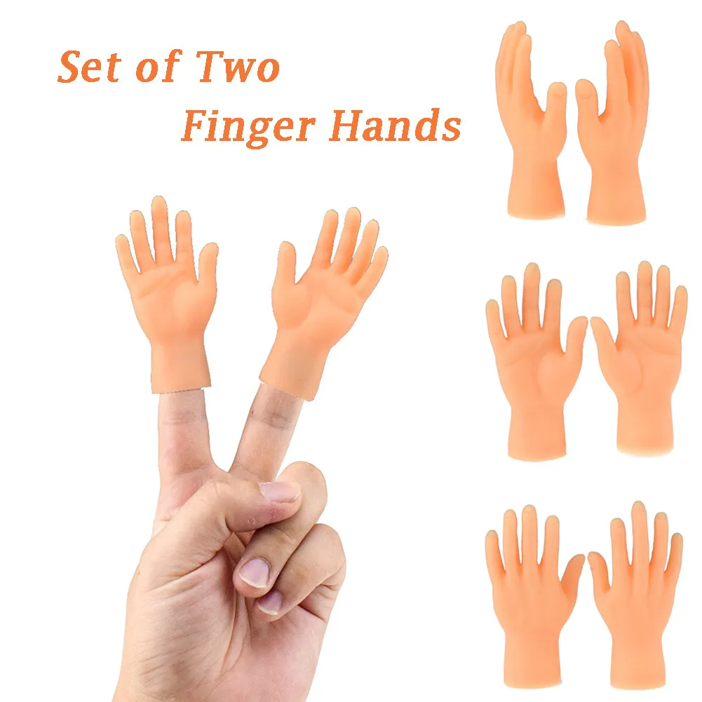 Novelty Fun Funny Set Of Two Finger Hand Finger Puppets Party Game Halloween Toy Funny Gadgets Prank Toys for Children